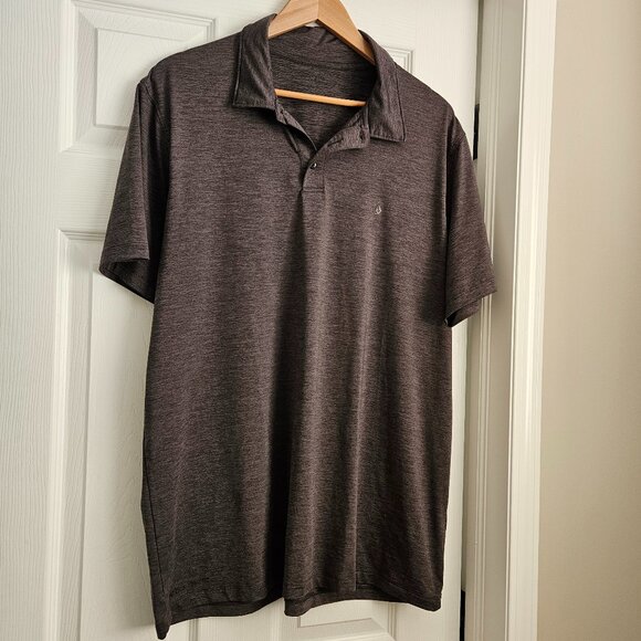 Volcom Grey‎ Men's XL Hazard Pro Tech Polo Short Sleeve Shirt - Picture 1 of 12
